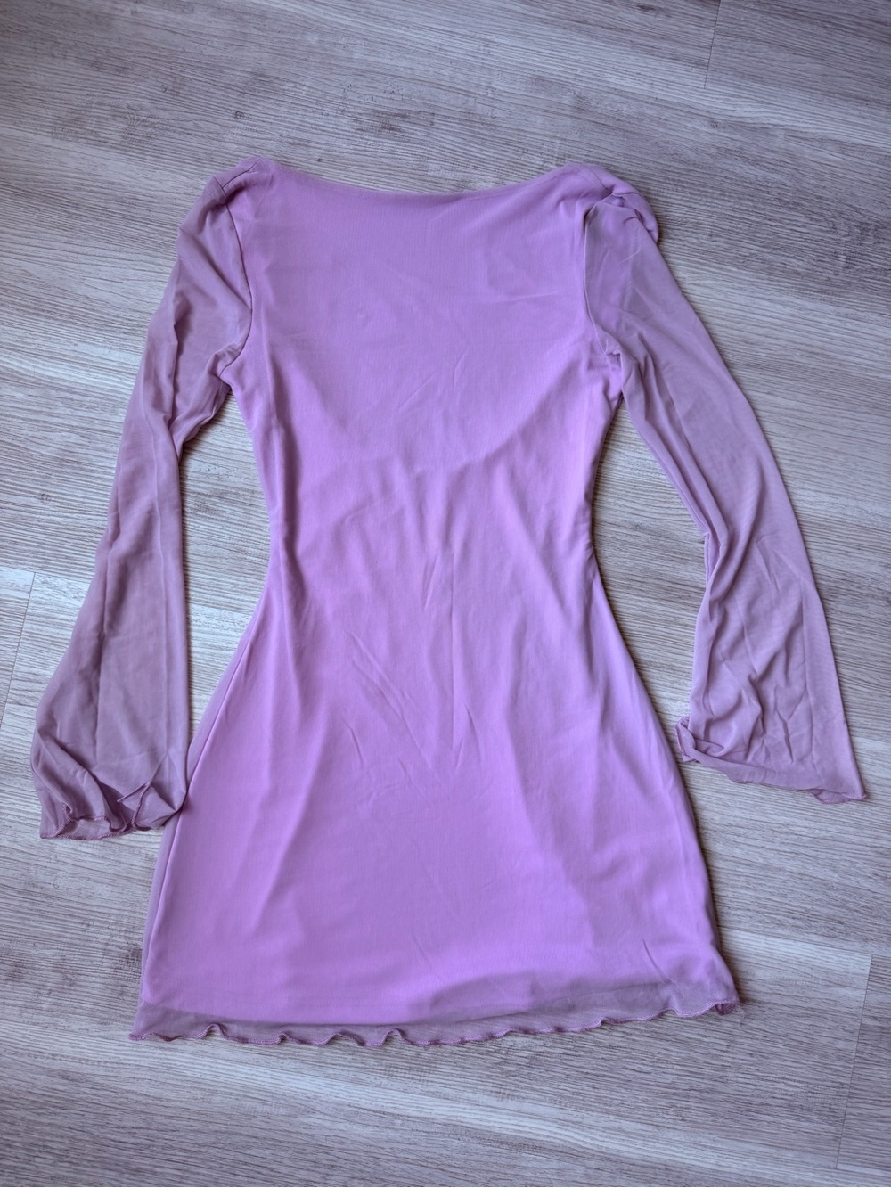 SHEIN Pink Long-Sleeve Mini Bodycon Dress